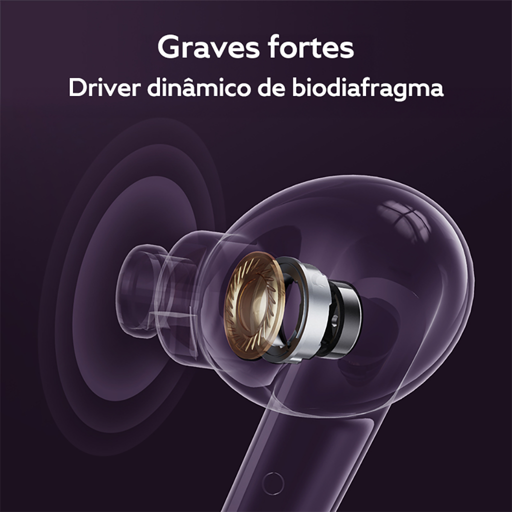 Fone de Ouvido QCY T13X ENC Sem Fio Bluetooth TWS 5.3, proteção IPX5, 30 h de Reprodução