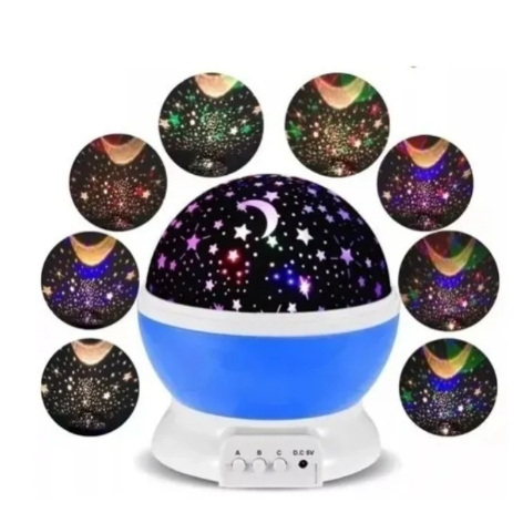 Luminária Projetor Abajur Infantil Estrelado lua Estrela 360º Galaxy Star Master Projetor De Estrela