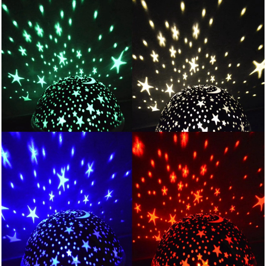 Luminária Projetor Abajur Infantil Estrelado lua Estrela 360º Galaxy Star Master Projetor De Estrela