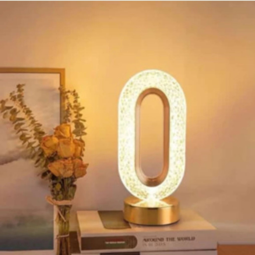 Luminária de Mesa Lâmpada Touch Quarto Luxuosa Cristal Acrílico 3 Tons de Led