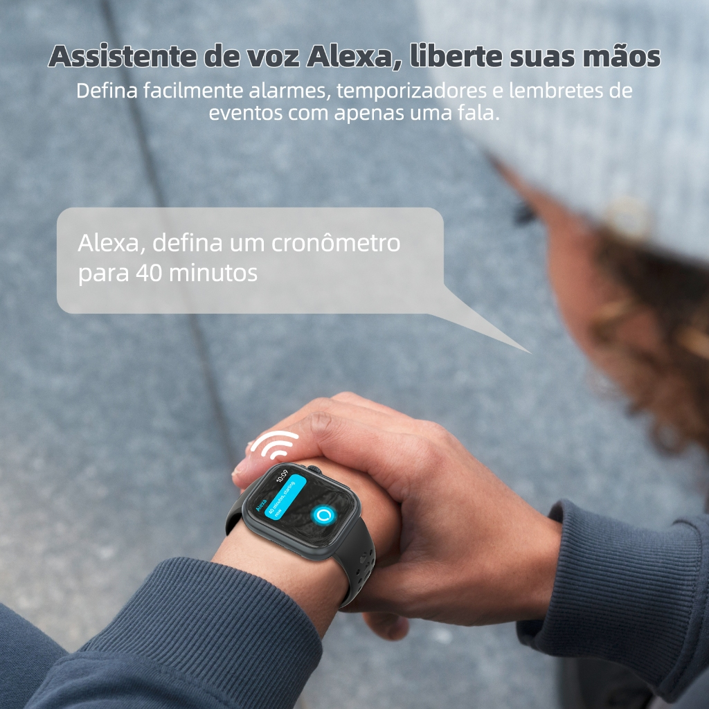 BETTDOW kriki Ai modelo GPS + smartwatch Alexa com mais de 100 modos desportivos, à prova de água 3ATM