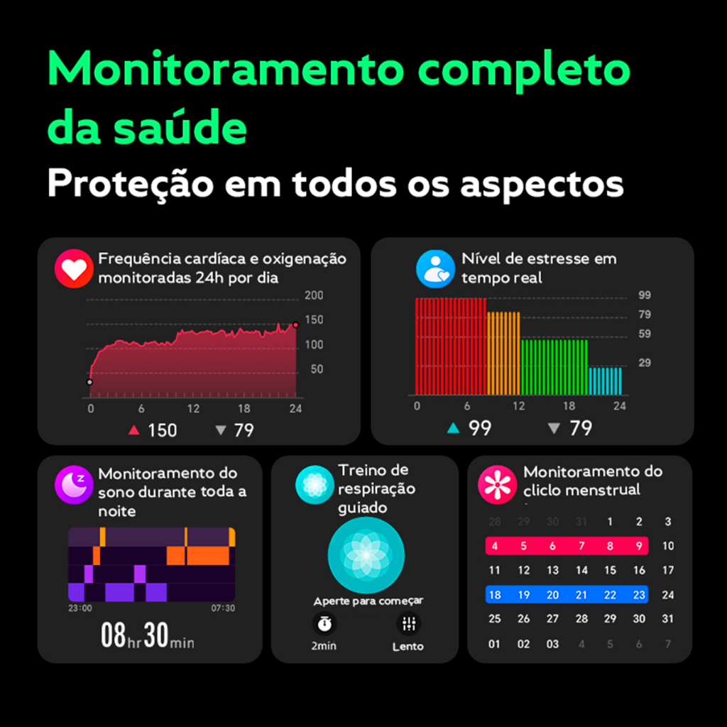 Smartwatch QCY S9 Urban GS, GPS, +120 Modos de Esporte, 5ATM, Tela Amoled 1.95' Pol