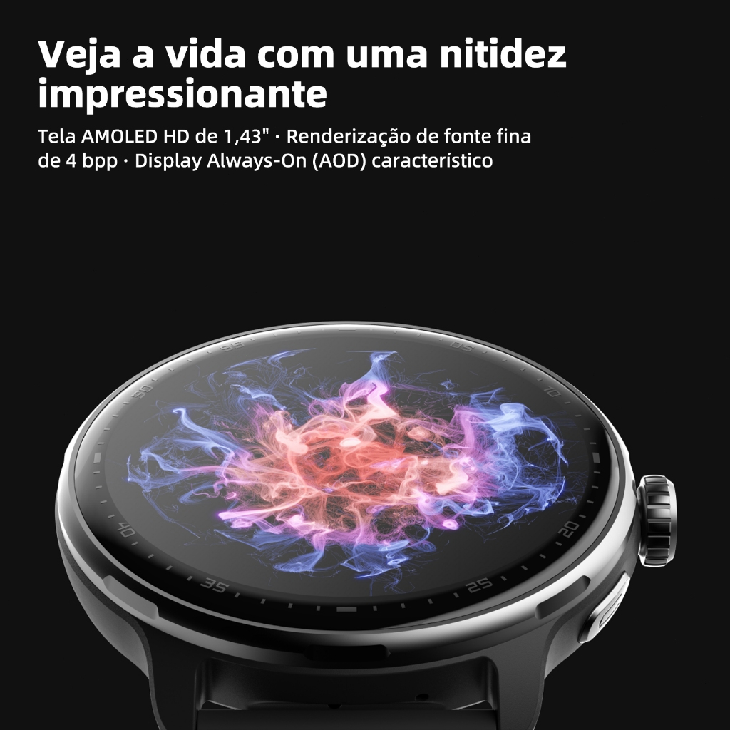 Smartwatch GPS BETTDOW com aplicativo de IA integrado, 100 modos esportivos, resistência à água de 3 ATM e tela AMOLED