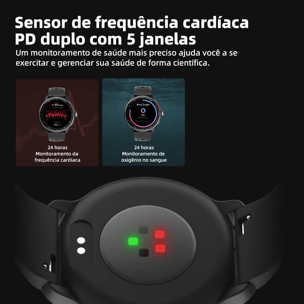 Smartwatch GPS BETTDOW com aplicativo de IA integrado, 100 modos esportivos, resistência à água de 3 ATM e tela AMOLED