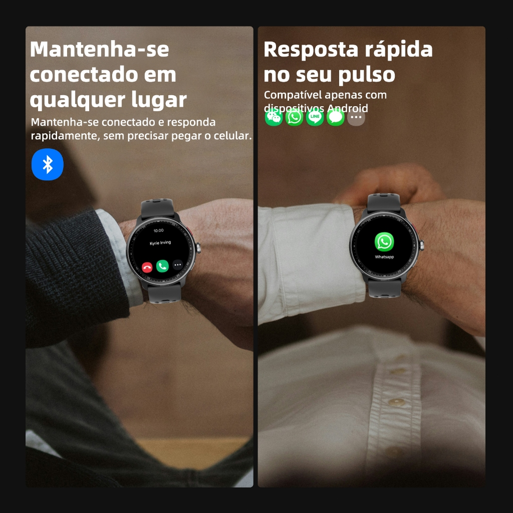 Smartwatch GPS BETTDOW com aplicativo de IA integrado, 100 modos esportivos, resistência à água de 3 ATM e tela AMOLED