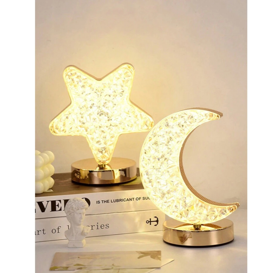 Luminária de Mesa Lâmpada Touch Quarto Luxuosa Cristal Acrílico 3 Tons de Led