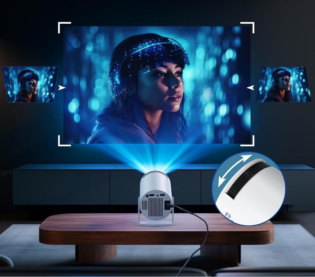 Projetor HY300 Original Portátil Smart Android 11 4K Ultra HD HDMI Wifi Bluetooth Alto Falante Embutido