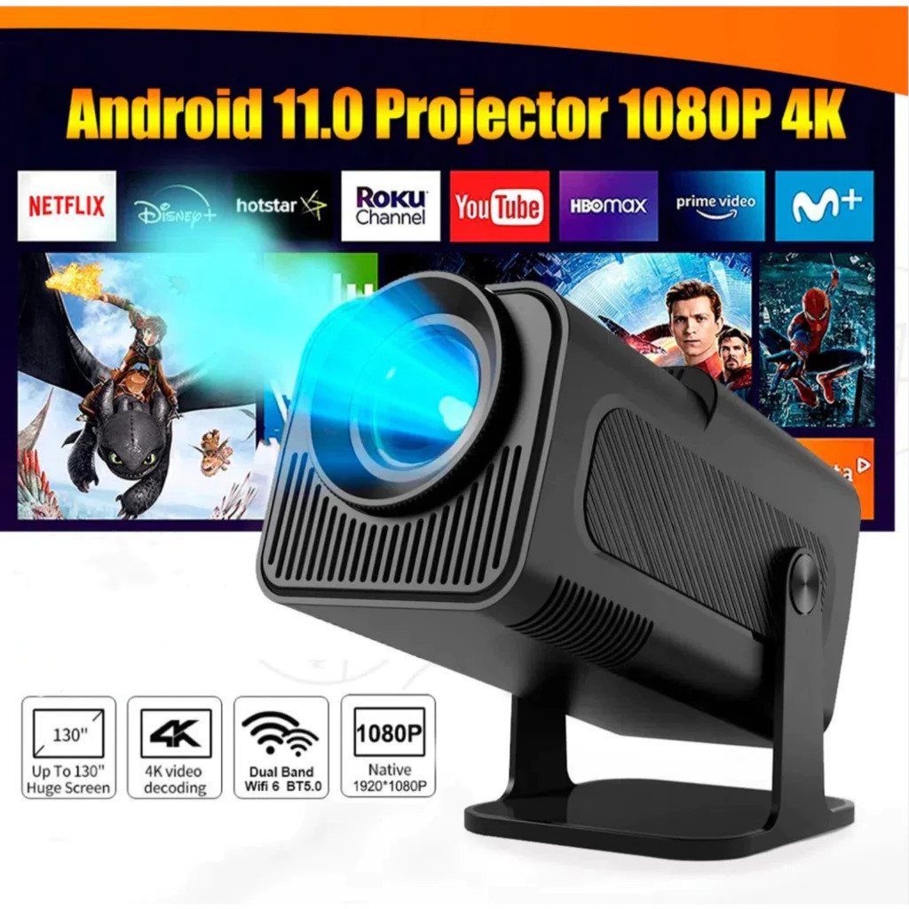 Atualizado Projetor Smart HY320 Android Full HD 1920x1080 Bluetooth Wi-fi