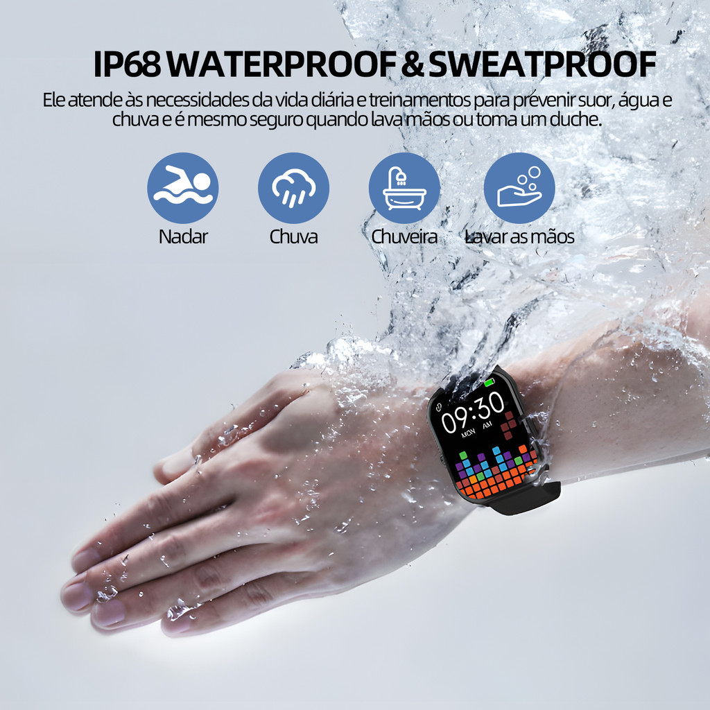 Bettdow Relógio inteligente /chamada de voz/IP68 à prova d'água/monitoramento de frequência cardíaca