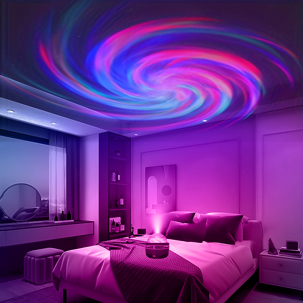 Projetor Estrela LED Rotativa Onda Oceânica e Nebulosa Luz Nocturna Romântica para Festa e Christmas Gift