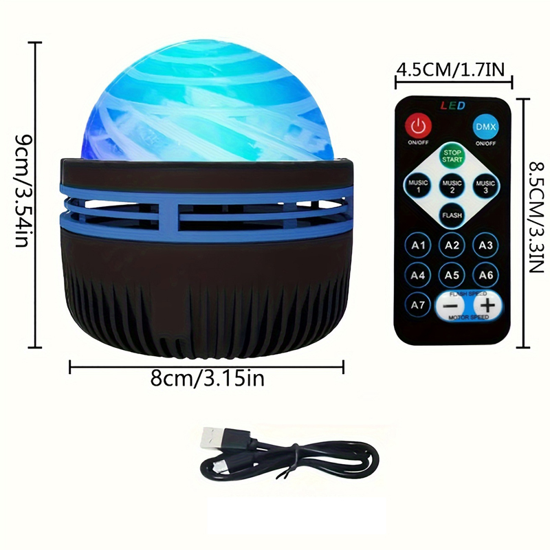 Projetor Estrela LED Rotativa Onda Oceânica e Nebulosa Luz Nocturna Romântica para Festa e Christmas Gift